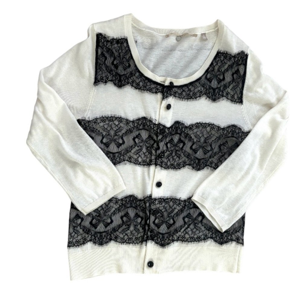 Anthropologie silk lace cardigan